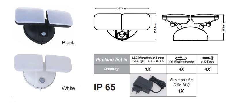 PD-2P-A LED Dual Light source: Ang iyong matalinong tagapag-alaga sa gabi