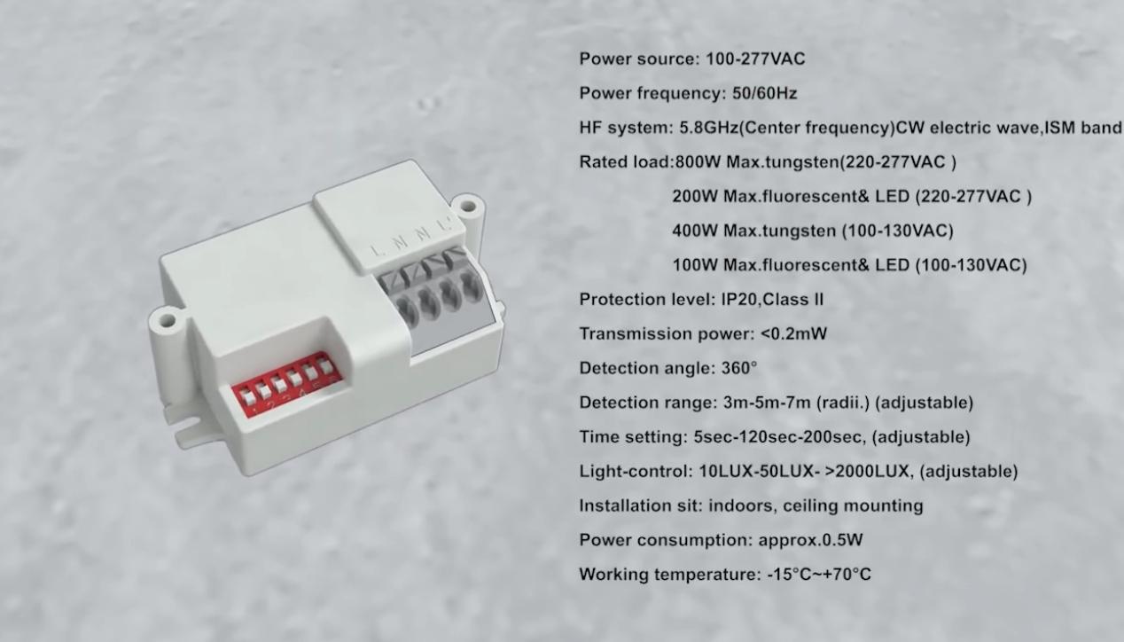 Inilunsad ng PDLUX ang PD-MV1031-5.8GHz 360 ° Microwave Motion Sensor para sa Smart Lighting & Security