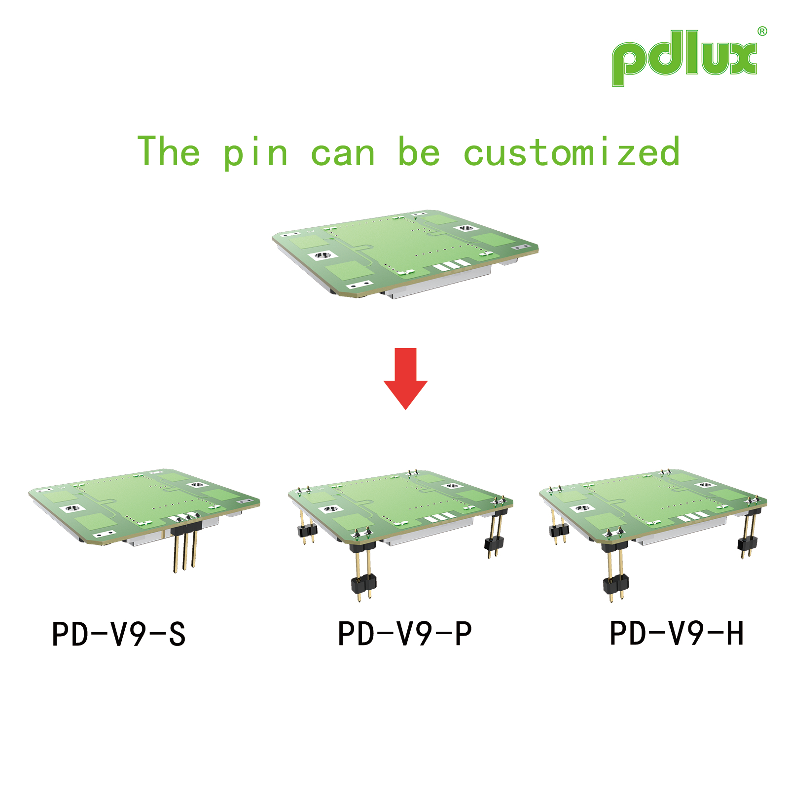 Inilalabas ng PDLUX ang Mga Na-upgrade na PD-V9H/PD-V9P/PD-V9S X-Band Doppler Sensing Module, Opsyonal na Bersyon ng Custom na Pin-Free
