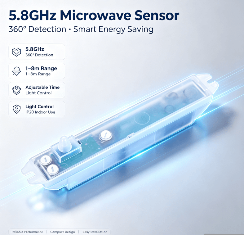 PD-MV1020 5.8GHz Microwave Sensor | Nakatagong Pag-install, Mas Kaunting Mga Maling Trigger para sa Pag-iilaw
